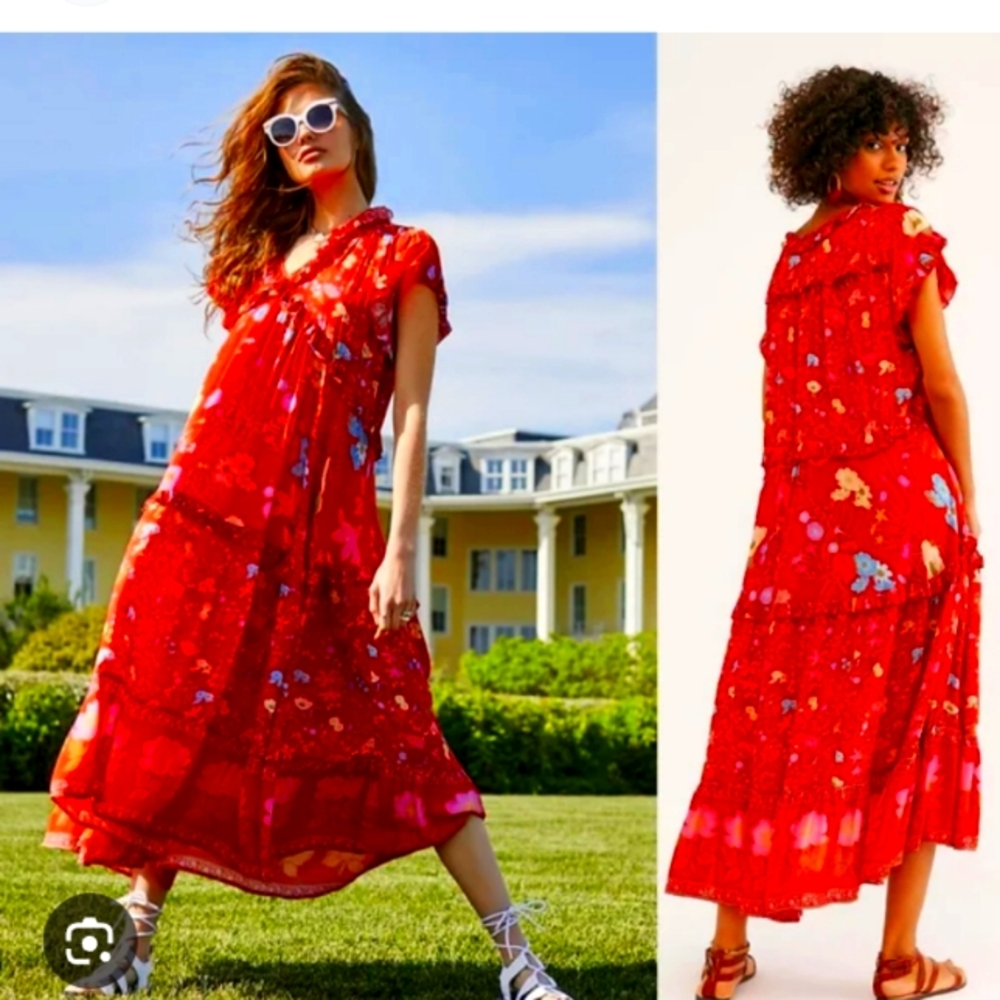 Spell Red Bohemian Dress Size 6 - Picture 11 of 11